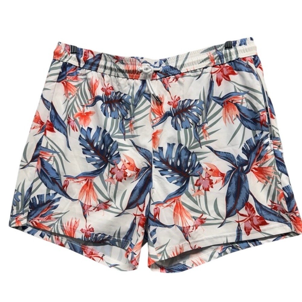 Brisira Mens Tropical Bird of Paradise Swim Trunks Floral Board Shorts 2XL
